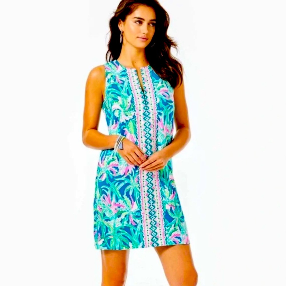 Ladies Lilly Pulitzer Tropical Print Dress 👗 Size 14